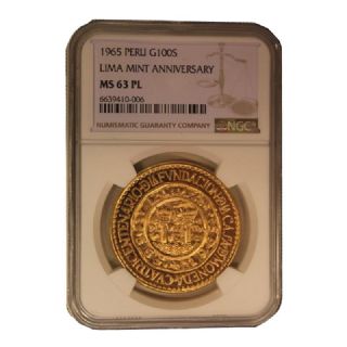 100 Soles in slab PROOF  MS63 - 400° anniversario zecca di Lima
